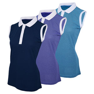 Island Green Ladies Sleeveless Deep Placket Polo Shirt